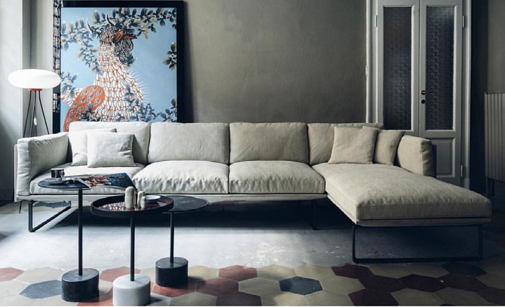 北歐布藝轉(zhuǎn)角沙發(fā)