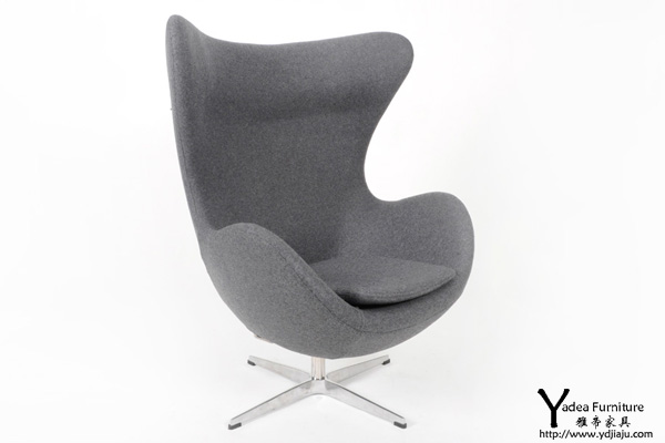 灰色羊毛絨布蛋椅(Egg Chair cashmere grey)