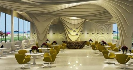 天鵝椅點綴的現代時尚酒店